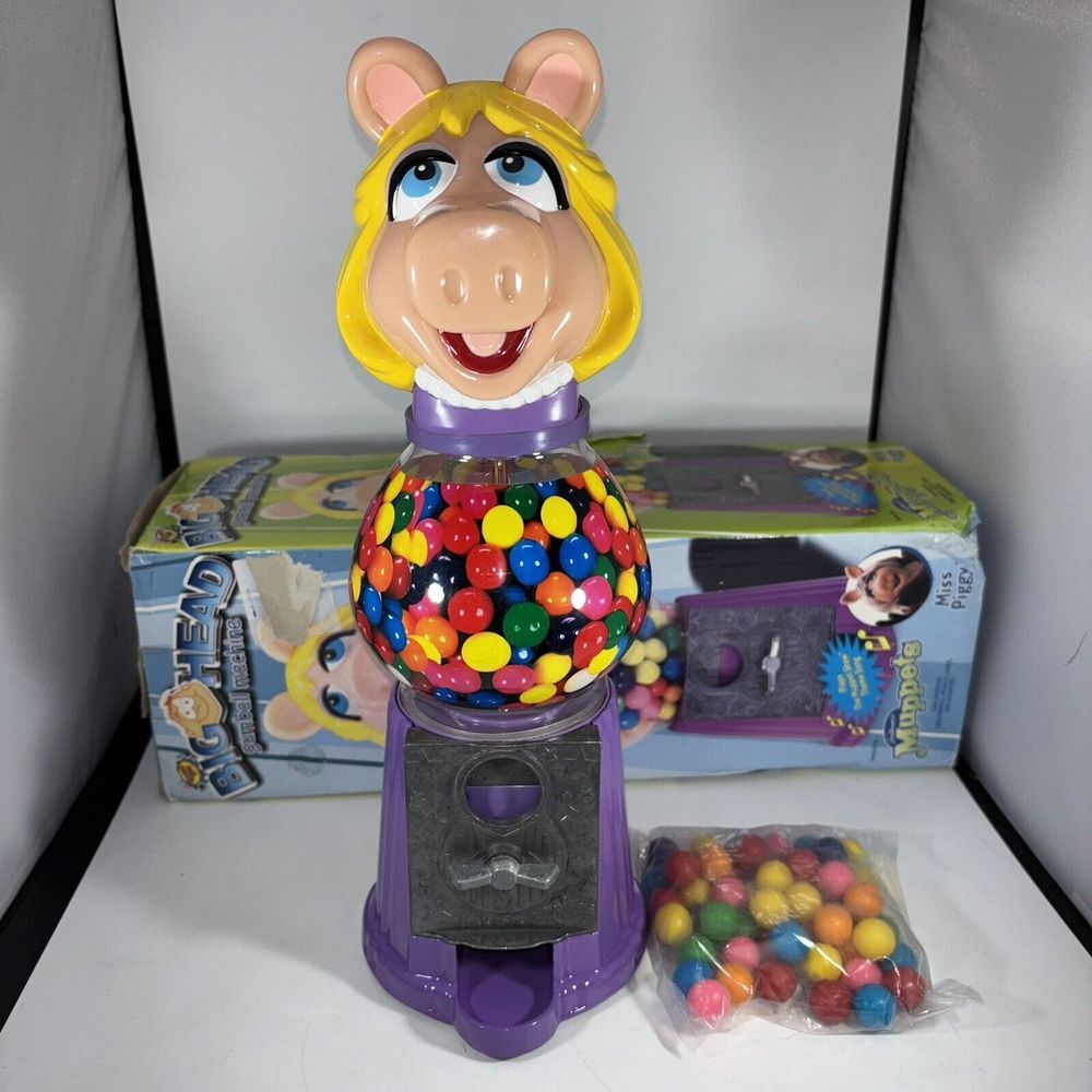 Vintage Miss Piggy‎ Bubble Gum Machine 12" Tall Big Head Talking NIB Muppets